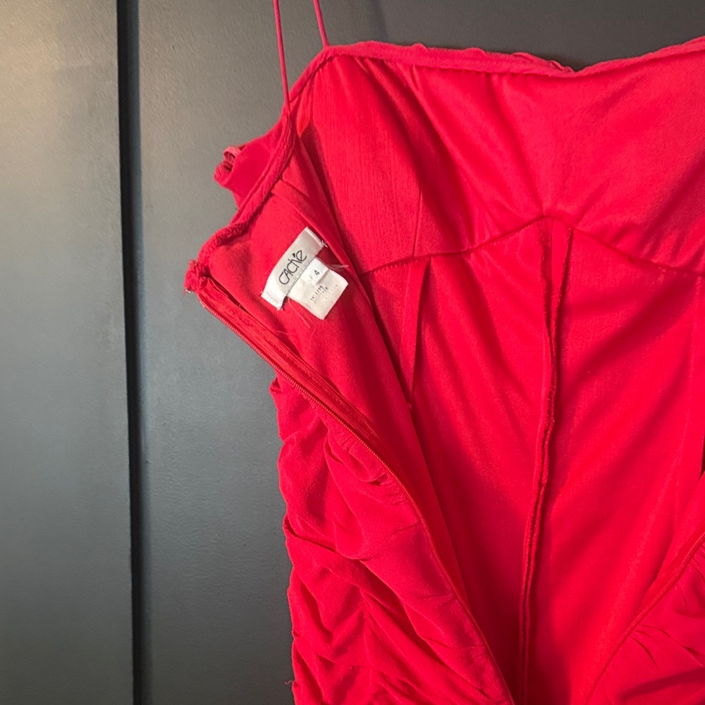 Cache Strapless Red Ruched Dress - Picture 5 of 5